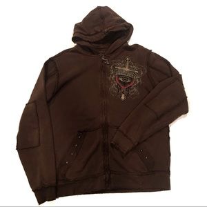 Affliction Crow Apothecary Distressed Zip w/Hood